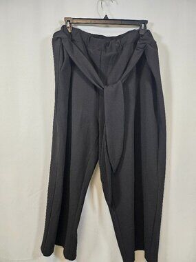Eloquii Wide Leg Tie Front Black Pants Size 24
